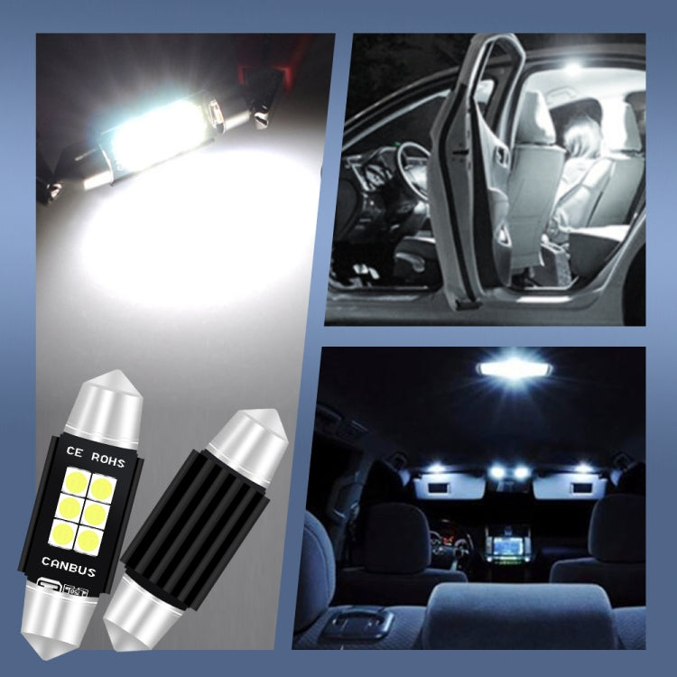 2 PCS 42mm DC12V-24V 3W 6000K 660LM 6LEDs SMD-3030 Car Reading Lamp / License Plate Light - License Plate Lights by PMC Jewellery | Online Shopping South Africa | PMC Jewellery | Buy Now Pay Later Mobicred