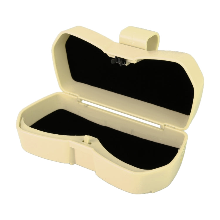 Car Multi-functional Glasses Case Sunglasses Storage Holder with Card Slot, Diamond Style (Beige) - Sunglasses & Glasses Clips by PMC Jewellery | Online Shopping South Africa | PMC Jewellery | Buy Now Pay Later Mobicred