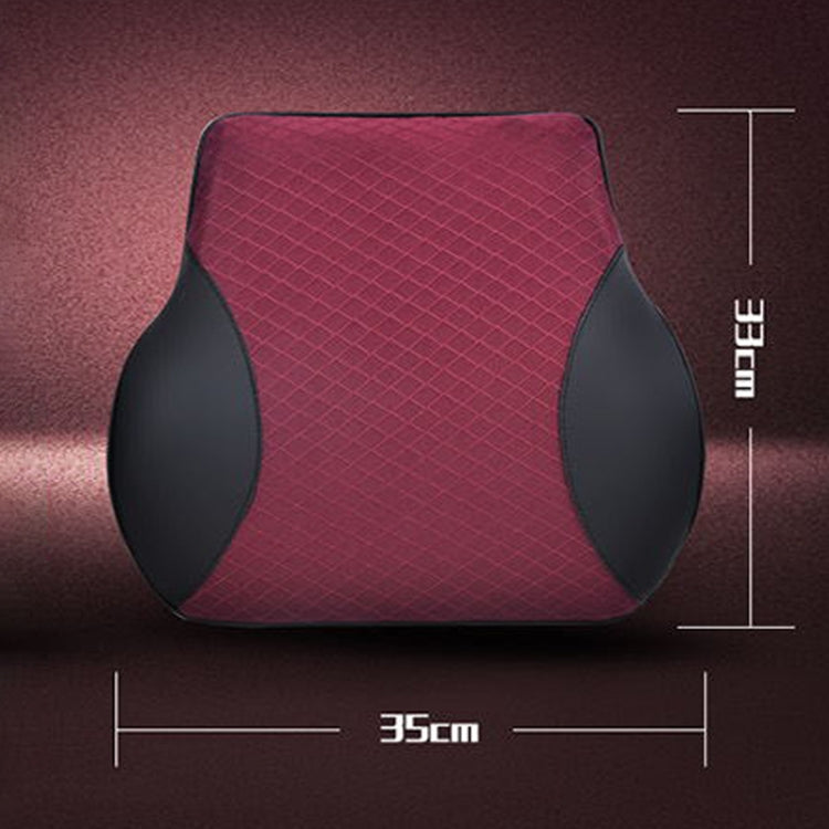 Four Seasons Breathable Memory Foam Car Lumbar Pillow Polyester Pillow (Coffee) - Seat Accessories by PMC Jewellery | Online Shopping South Africa | PMC Jewellery | Buy Now Pay Later Mobicred