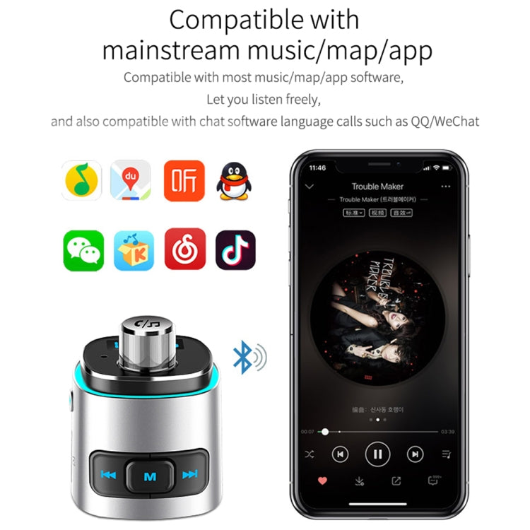 BC42 Bluetooth 5.0 Multi-function Car Colorful Atmosphere Lamp MP3 Player, Support TF Card & U Disk & FM - Bluetooth Car Kits by PMC TechLife | Online Shopping South Africa | PMC TechLife | Buy Now Pay Later Mobicred