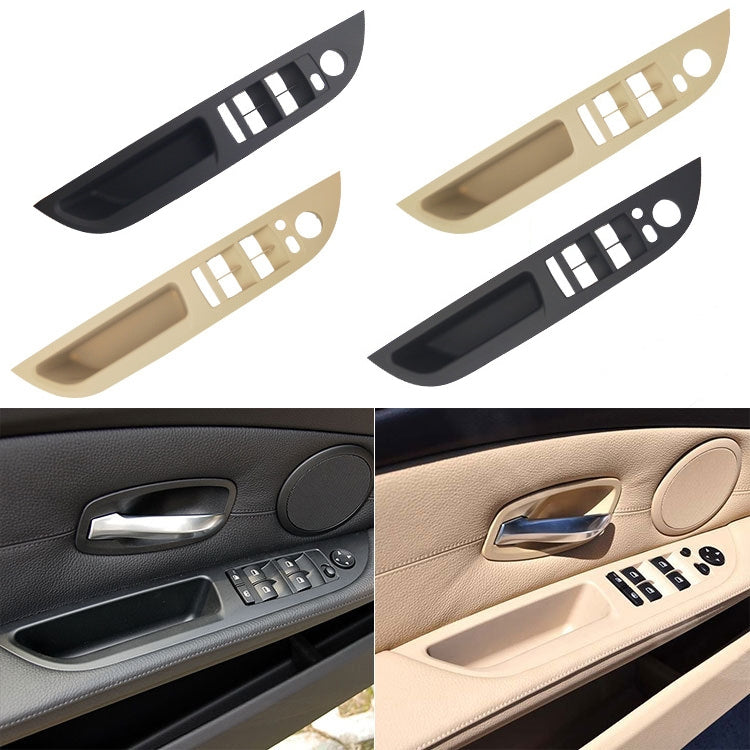 Car Left Front Door Window Lift Switch Trim Panel 51416983705 for BMW E60 2008-2010, Left Driving High Configuration Version (Beige) - Car Interior Mouldings by PMC Jewellery | Online Shopping South Africa | PMC Jewellery | Buy Now Pay Later Mobicred