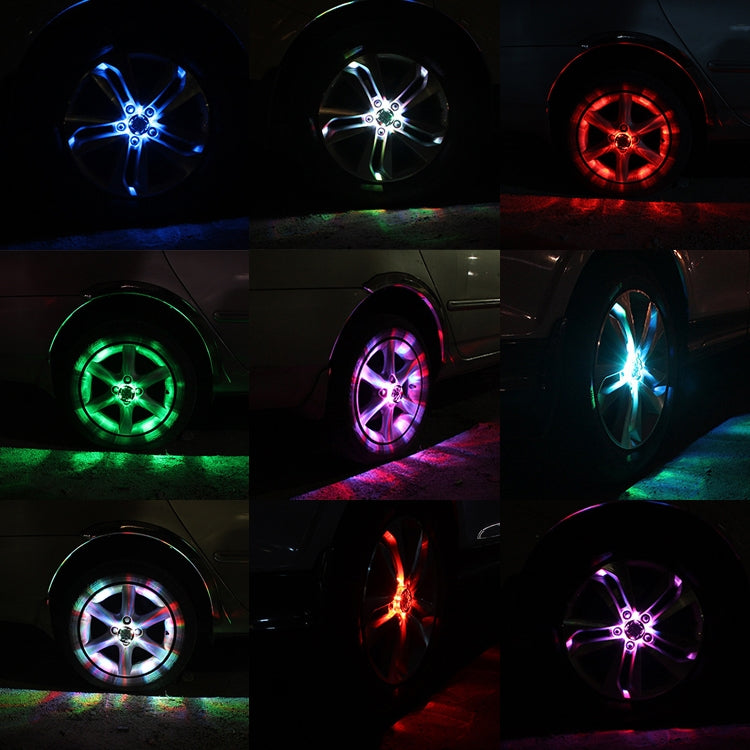 4 PCS Solar LED Car Tire Decoration Flashing Lights Colorful Wheels Hub Atmosphere Lights Infrared Remote Control - Decorative Lights by PMC Jewellery | Online Shopping South Africa | PMC Jewellery | Buy Now Pay Later Mobicred