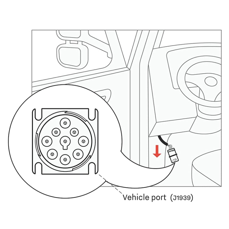 For Cummins J1939 9 Pin Connector Diagnosis Cable - Cables & Connectors by PMC TechLife | Online Shopping South Africa | PMC TechLife