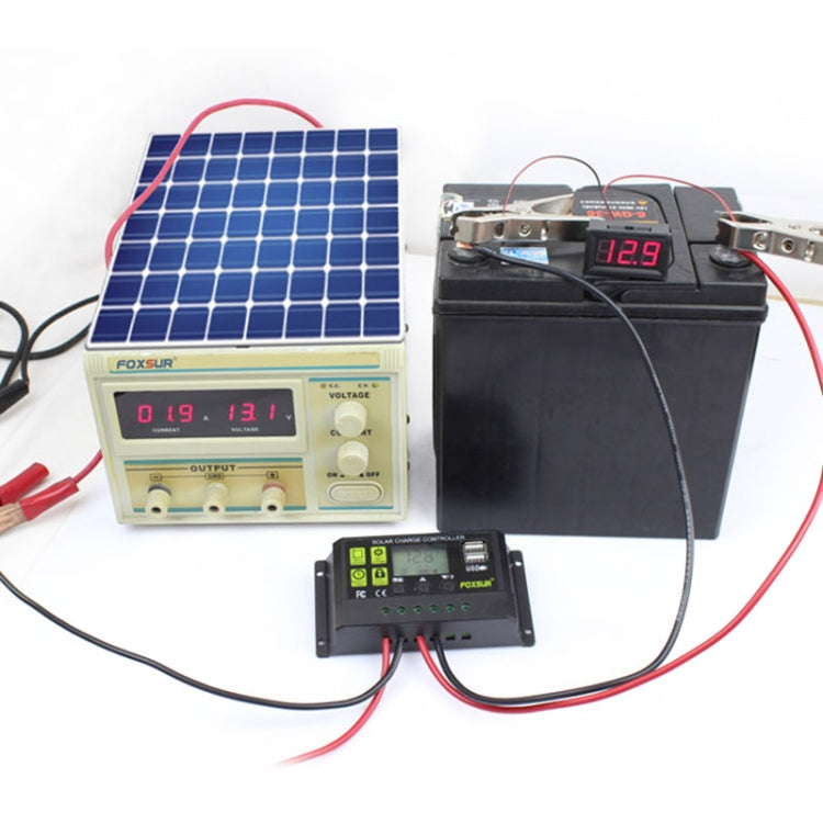 FOXSUR 20A Solar Charge Controller 12V / 24V Automatic Identification Controller - Others by PMC TechLife | Online Shopping South Africa | PMC TechLife | Buy Now Pay Later Mobicred