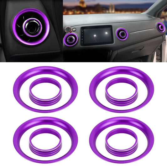 8 PCS Car Aluminum Alloy Air Conditioner Knob Case and Base for Honda XR-V (Purple) - Decoration Rings by PMC Jewellery | Online Shopping South Africa | PMC Jewellery | Buy Now Pay Later Mobicred