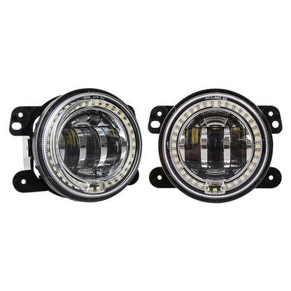 2 PCS DC12V-30V / 30W / 3A / 1440LM 12LEDs  4 inch Car LED Colorful Fog Light, Style: White Background (White Light) - Fog / Driving Lights by PMC Jewellery | Online Shopping South Africa | PMC Jewellery | Buy Now Pay Later Mobicred