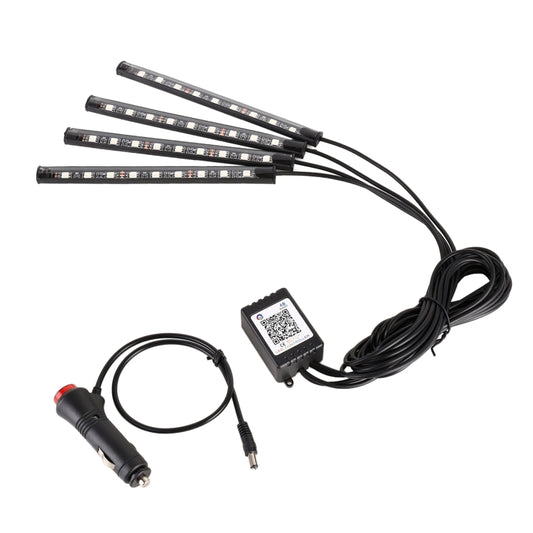 4 in 1 Universal Car Cigarette Lighter 8-color APP Control LED Atmosphere Light Decorative Lamp, with 9LEDs Lamps Cable Length: 1.5m - Atmosphere lights by PMC Jewellery | Online Shopping South Africa | PMC Jewellery | Buy Now Pay Later Mobicred