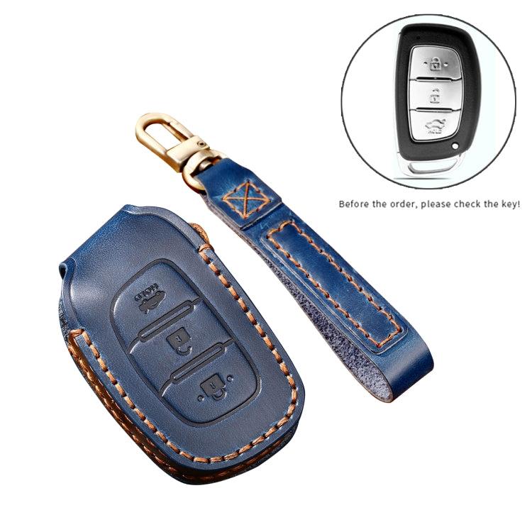 Hallmo Car Cowhide Leather Key Protective Cover Key Case for Hyundai IX35 B Style(Brown) - free shipping - PMC TechLife - Order now!