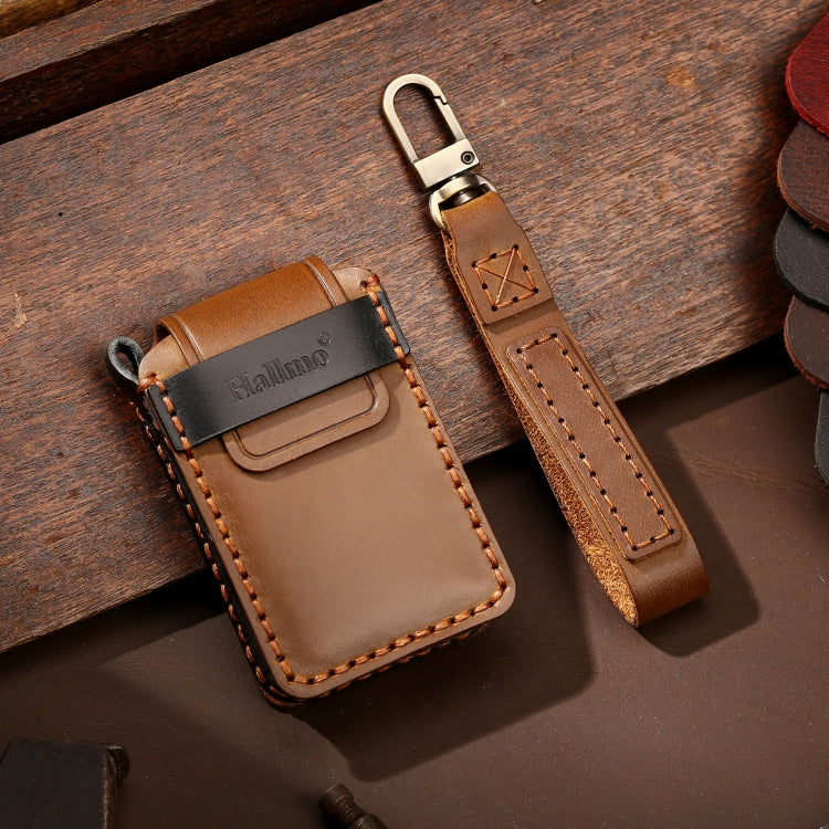Hallmo Car Cowhide Leather Key Protective Cover Key Case for Volvo 6-button(Brown) - free shipping - PMC TechLife - Order now!