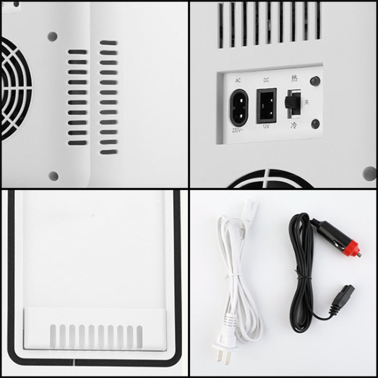 8L 37-48W Tempered Glass Panel Car / Home Mini Refrigerator US Plug(Silver) - Refrigerators by PMC TechLife | Online Shopping South Africa | PMC TechLife | Buy Now Pay Later Mobicred