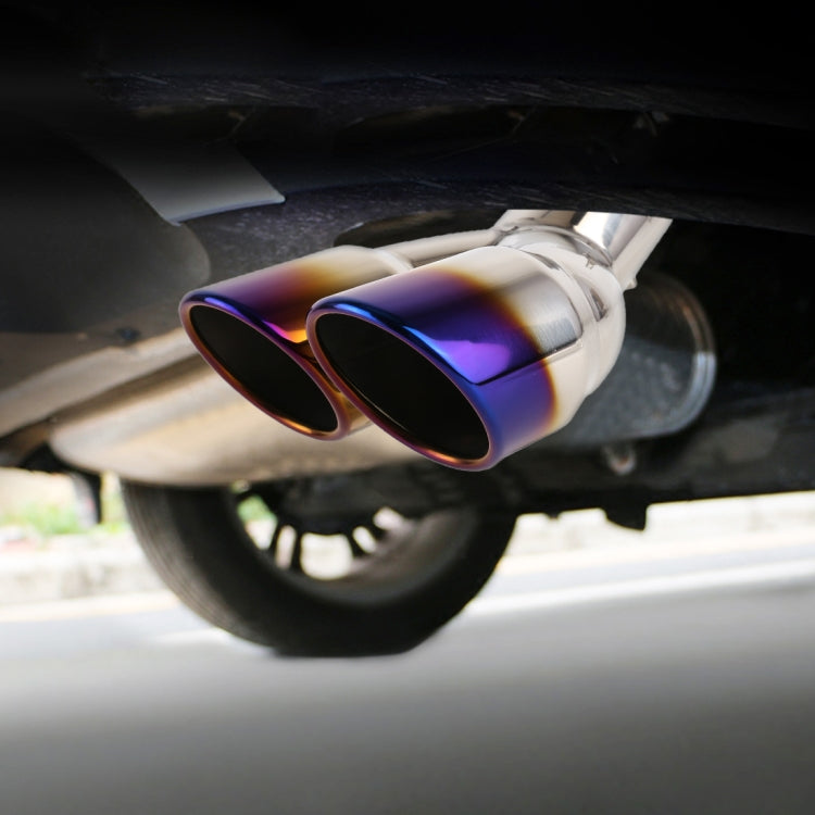 Universal Car Styling Stainless Steel Elbow Exhaust Tail Muffler Tip Pipe, Inside Diameter: 7.2cm (Blue) - Exhaust Pipes by PMC TechLife | Online Shopping South Africa | PMC TechLife | Buy Now Pay Later Mobicred
