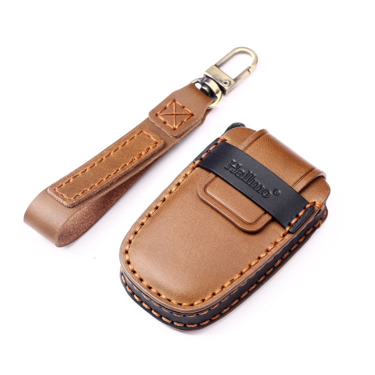 Hallmo Car Cowhide Leather Key Protective Cover Key Case for KIA K2 / K3 / K5 4-button(Blue) - Car Key Cases by Hallmo | Online Shopping South Africa | PMC TechLife | Buy Now Pay Later Mobicred