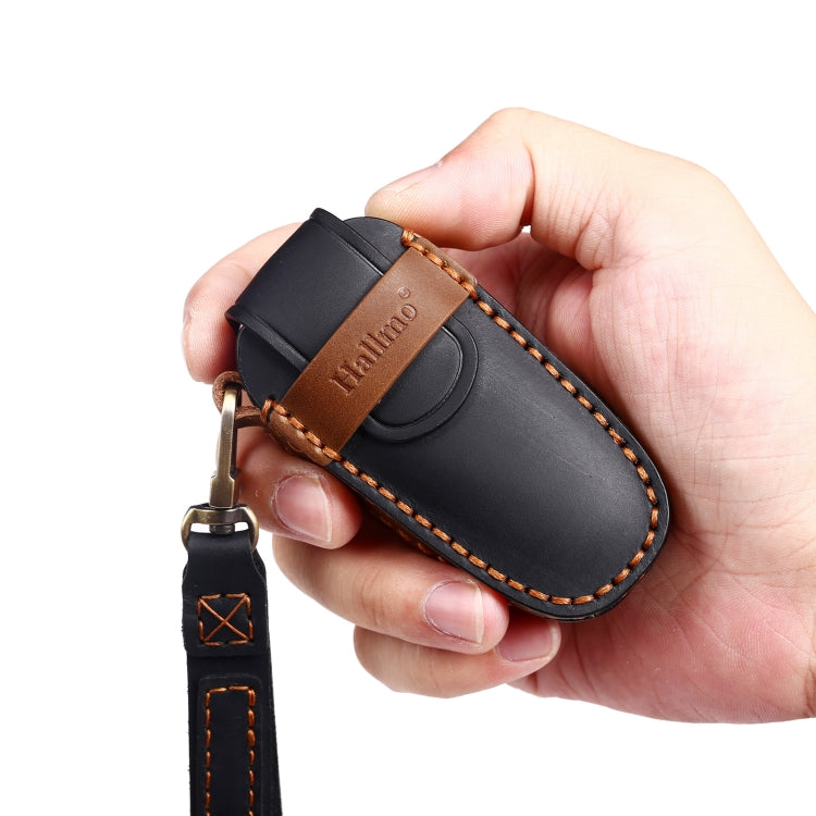 Hallmo Car Cowhide Leather Key Protective Cover Key Case for Hyundai 5-button(Blue) - free shipping - PMC TechLife - Order now!