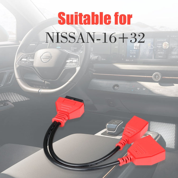 16 + 32 Pin External Thread to OBD2 Extension Cable for Nissan Sylphy - Cables & Connectors by PMC TechLife | Online Shopping South Africa | PMC TechLife | Buy Now Pay Later Mobicred