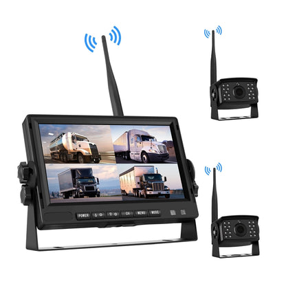 PZ710-W 7 inch Car Digital Wireless Rear-view Split-screen Monitor Dual Record - Rearview Monitors by PMC Jewellery | Online Shopping South Africa | PMC Jewellery | Buy Now Pay Later Mobicred