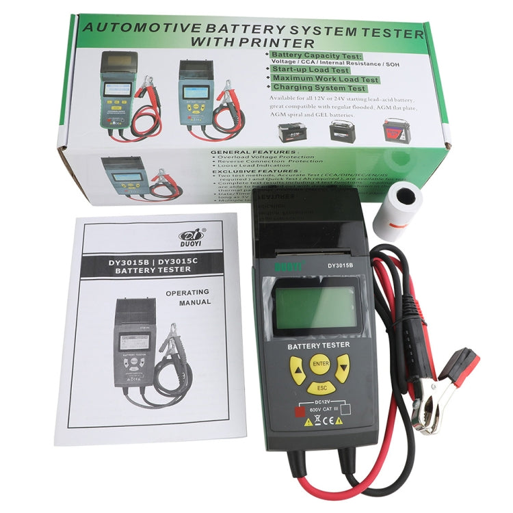 DUOYI DY3015B Car Multi-language 12V Battery Tester - Electronic Test by DUOYI | Online Shopping South Africa | PMC Jewellery | Buy Now Pay Later Mobicred