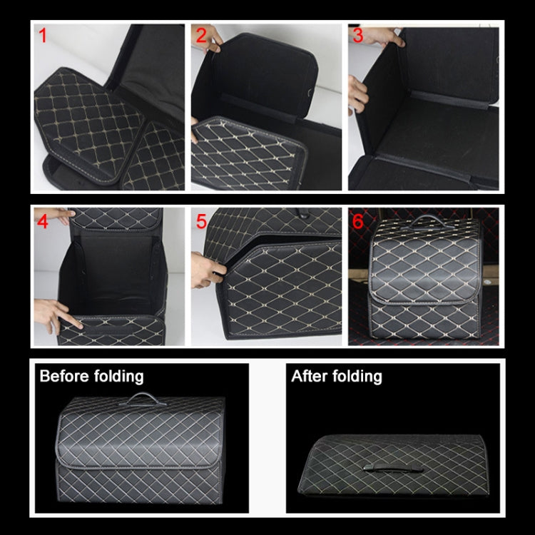 Car Trunk Foldable Storage Box, Checkered Large Size: 54 x 32 x 30cm (Beige) - Stowing Tidying by PMC TechLife | Online Shopping South Africa | PMC TechLife | Buy Now Pay Later Mobicred
