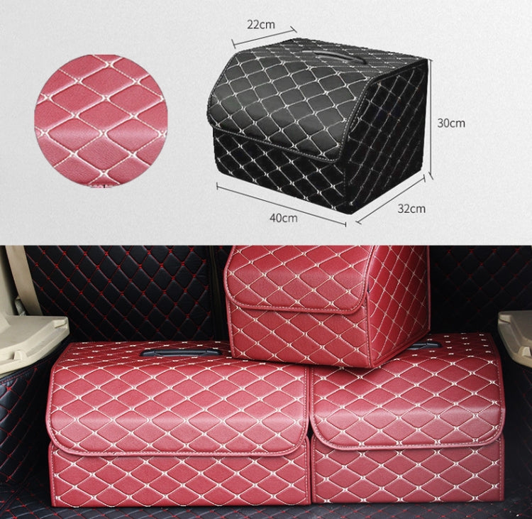 Car Trunk Foldable Storage Box, Rhombic Grid Middle Size: 40 x 32 x 30cm (Wine Red) - Stowing Tidying by PMC Jewellery | Online Shopping South Africa | PMC Jewellery | Buy Now Pay Later Mobicred