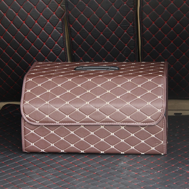 Car Trunk Foldable Storage Box, Rhombic Grid Large Size: 54 x 32 x 30cm (Coffee) - Stowing Tidying by PMC TechLife | Online Shopping South Africa | PMC TechLife | Buy Now Pay Later Mobicred