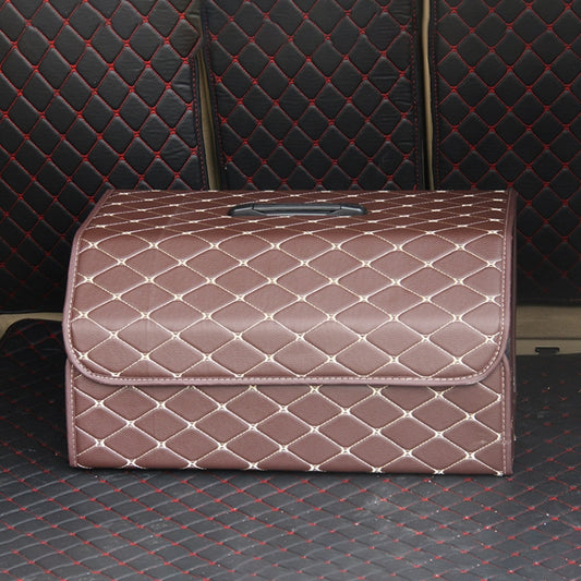 Car Trunk Foldable Storage Box, Rhombic Grid Large Size: 54 x 32 x 30cm (Coffee) - Stowing Tidying by PMC Jewellery | Online Shopping South Africa | PMC Jewellery | Buy Now Pay Later Mobicred