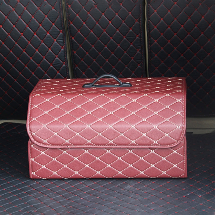 Car Trunk Foldable Storage Box, Rhombic Grid Large Size: 54 x 32 x 30cm (Wine Red) - Stowing Tidying by PMC Jewellery | Online Shopping South Africa | PMC Jewellery | Buy Now Pay Later Mobicred