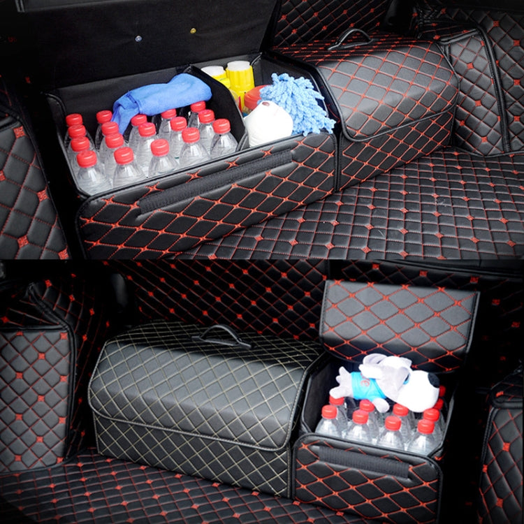 Car Trunk Foldable Storage Box, Rhombic Grid Large Size: 54 x 32 x 30cm (Black Red) - Stowing Tidying by PMC Jewellery | Online Shopping South Africa | PMC Jewellery | Buy Now Pay Later Mobicred