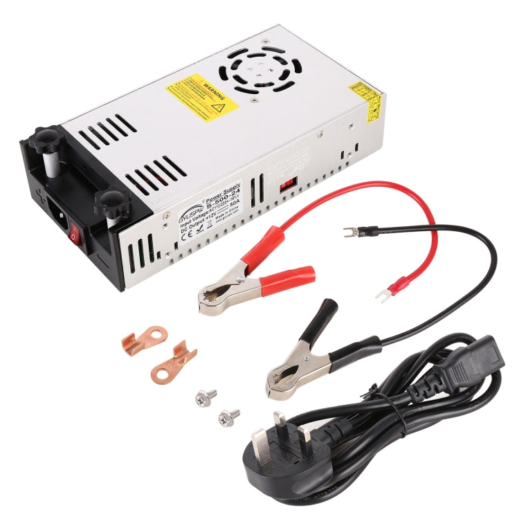 S-500-24 DC24V 500W 20.8A DIY Regulated DC Switching Power Supply Power Step-down Transformer with Clip, UK Plug - Step-down Transformer by PMC TechLife | Online Shopping South Africa | PMC TechLife | Buy Now Pay Later Mobicred