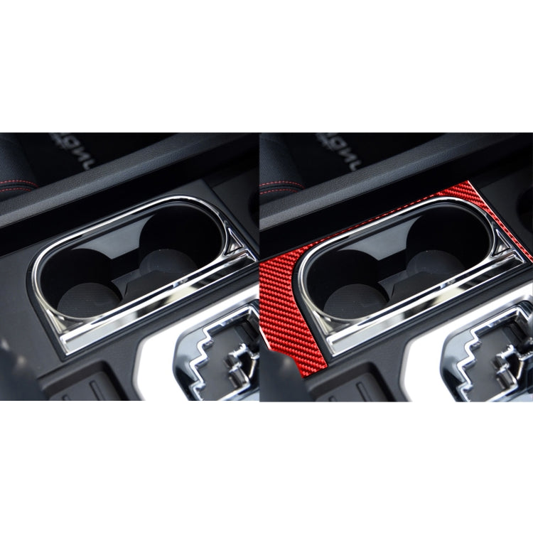 Carbon Fiber Car Cup Holder Frame Decorative Sticker for Toyota Tundra 2014-2018,Right Drive (Red) - Car Interior Mouldings by PMC Jewellery | Online Shopping South Africa | PMC Jewellery | Buy Now Pay Later Mobicred