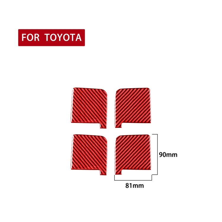 4 PCS / Set Carbon Fiber Car Inner Door Bowl Decorative Sticker for Toyota Tundra 2014-2018,Left and Right Drive Universal (Red) - Car Interior Mouldings by PMC Jewellery | Online Shopping South Africa | PMC Jewellery | Buy Now Pay Later Mobicred