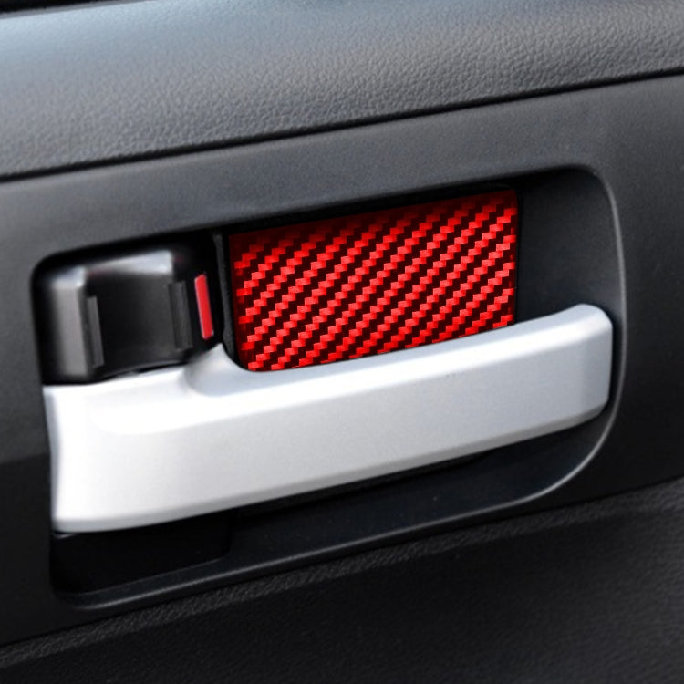 4 PCS / Set Carbon Fiber Car Inner Door Bowl Decorative Sticker for Toyota Tundra 2014-2018,Left and Right Drive Universal (Red) - Car Interior Mouldings by PMC Jewellery | Online Shopping South Africa | PMC Jewellery | Buy Now Pay Later Mobicred