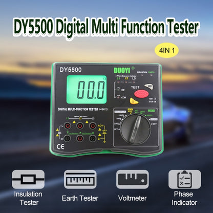 DUOYI DY5500 Car 4 in 1 Digital Multifunction Resistance Tester Insulation Earth Multimeter - Electronic Test by DUOYI | Online Shopping South Africa | PMC Jewellery | Buy Now Pay Later Mobicred