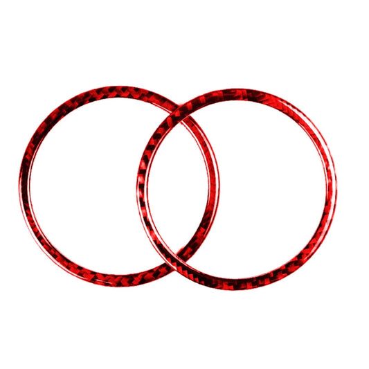 2 PCS Set for BMW 3 Series E90 Carbon Fiber Car Horn Circle Decorative Sticker (Red) - Car Interior Mouldings by PMC Jewellery | Online Shopping South Africa | PMC Jewellery | Buy Now Pay Later Mobicred