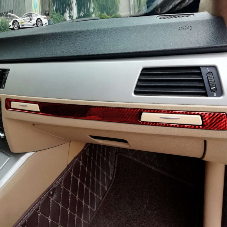 For BMW 3 Series E90 CarBon Fiber Car Water Cup Strip Decorative Sticker,Left Drive(Red) - Car Interior Mouldings by PMC Jewellery | Online Shopping South Africa | PMC Jewellery | Buy Now Pay Later Mobicred