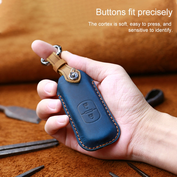 For Mazda Old Style Hallmo Car Cowhide Leather Key Protective Cover Key Case, Three Keys Version(Red) - free shipping - PMC Jewellery - Order now!