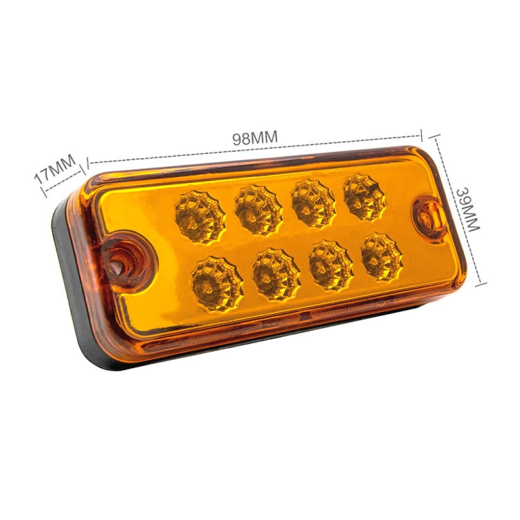 4 PCS 10-30V 8LED Car Tail Light Side Lamp (Yellow Light) - Warning Lights by PMC Jewellery | Online Shopping South Africa | PMC Jewellery | Buy Now Pay Later Mobicred