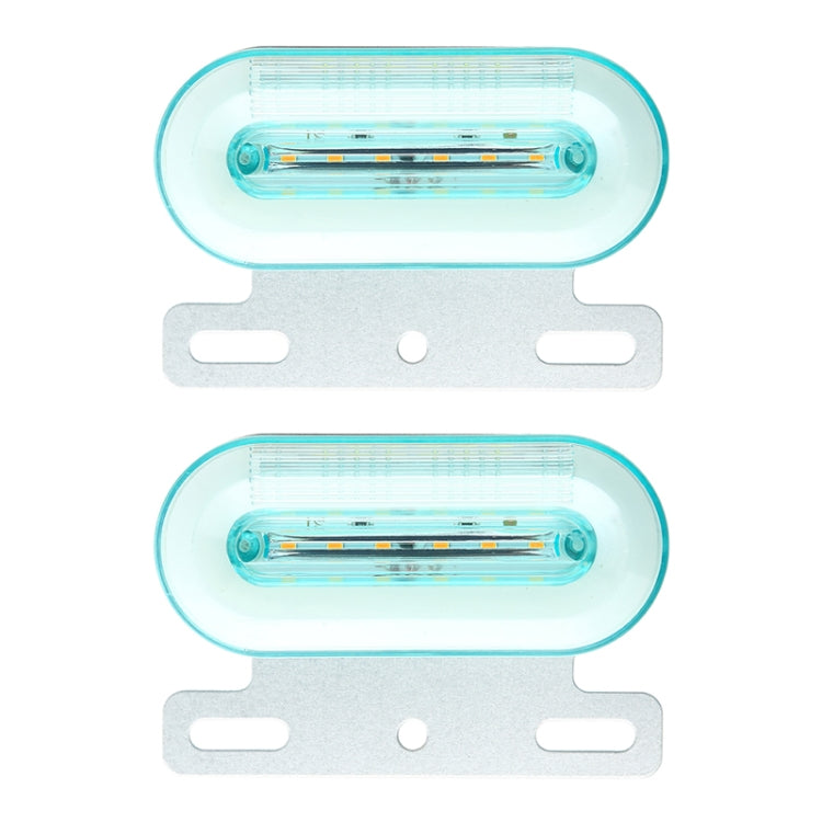 2 PCS 24V 12LED Car Oval Side Lamp (White Light) - Warning Lights by PMC TechLife | Online Shopping South Africa | PMC TechLife | Buy Now Pay Later Mobicred