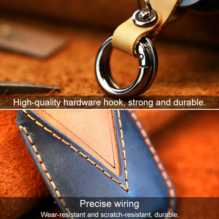 For Ford Car Cowhide Leather Key Protective Cover Key Case, Four Keys Version (Red) - Car Key Cases by PMC Jewellery | Online Shopping South Africa | PMC Jewellery | Buy Now Pay Later Mobicred