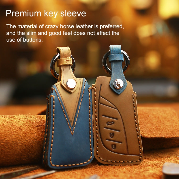 For Lexus New Style Car Cowhide Leather Key Protective Cover Key Case (Blue) - Car Key Cases by PMC TechLife | Online Shopping South Africa | PMC TechLife | Buy Now Pay Later Mobicred