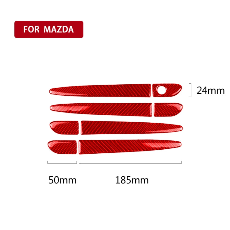 Car Carbon Fiber without Hole Outside Door Handle Decorative Sticker for Mazda CX-5 2017-2018, Left Drive (Red) - Car Interior Mouldings by PMC Jewellery | Online Shopping South Africa | PMC Jewellery | Buy Now Pay Later Mobicred