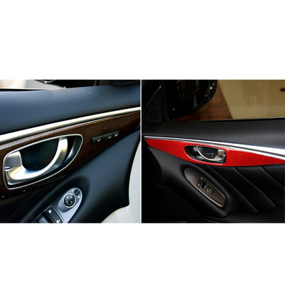 Car Carbon Fiber A Style Door Handle Panel Decorative Sticker for Infiniti Q50 2014-2020, Left and Right Drive(Red) - Car Interior Mouldings by PMC Jewellery | Online Shopping South Africa | PMC Jewellery | Buy Now Pay Later Mobicred