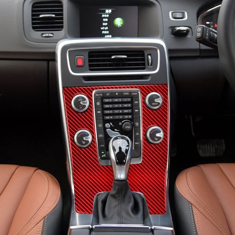 Car Carbon Fiber Central Control Panel Decorative Sticker for Volvo V60 2010-2017, Right Drive(Red) - Car Interior Mouldings by PMC Jewellery | Online Shopping South Africa | PMC Jewellery | Buy Now Pay Later Mobicred