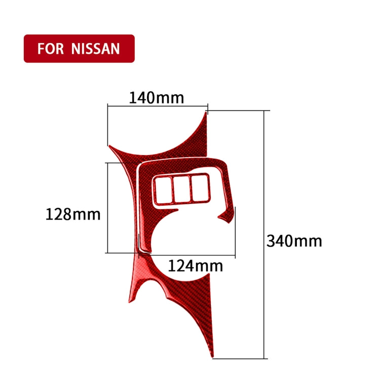 3 in 1 Car Carbon Fiber Center Console Water Cup Holder Panel Decorative Sticker for Nissan 370Z / Z34 2009-, Left and Right Drive Universal (Red) - Car Interior Mouldings by PMC Jewellery | Online Shopping South Africa | PMC Jewellery | Buy Now Pay Later Mobicred