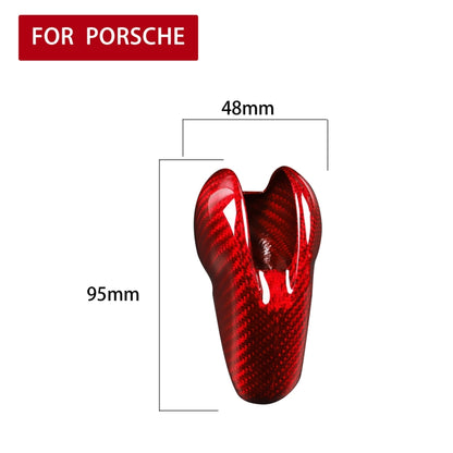 Car Carbon Fiber Gear Shift Knob Decorative Sticker for Porsche Macan 2014-2020, Left and Right Drive Universal (Red) - Car Interior Mouldings by PMC Jewellery | Online Shopping South Africa | PMC Jewellery | Buy Now Pay Later Mobicred