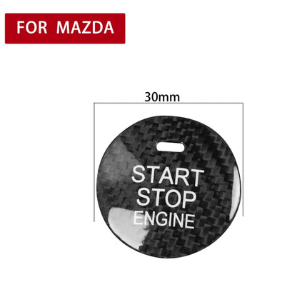 Car Carbon Fiber Engine Start Button Decorative Cover Trim for Mazda CX-8 (Black) - Decoration Rings by PMC Jewellery | Online Shopping South Africa | PMC Jewellery | Buy Now Pay Later Mobicred