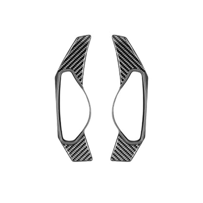 2 PCS Car Carbon Fiber Steering Wheel Paddle Decorative Stickers for Jaguar F-PACE X761 XE X760 XF X260 2016-2020, Left and Right Drive Universal - Steering Wheel Accessories by PMC Jewellery | Online Shopping South Africa | PMC Jewellery | Buy Now Pay Later Mobicred