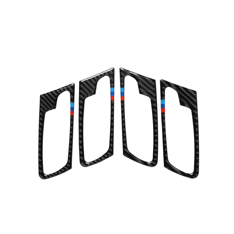 4 in 1 Car Carbon Fiber Tricolor Door Handle Decorative Sticker for BMW 2008-2014 X5 E70 / E71, Left Drive - Car Interior Mouldings by PMC Jewellery | Online Shopping South Africa | PMC Jewellery | Buy Now Pay Later Mobicred