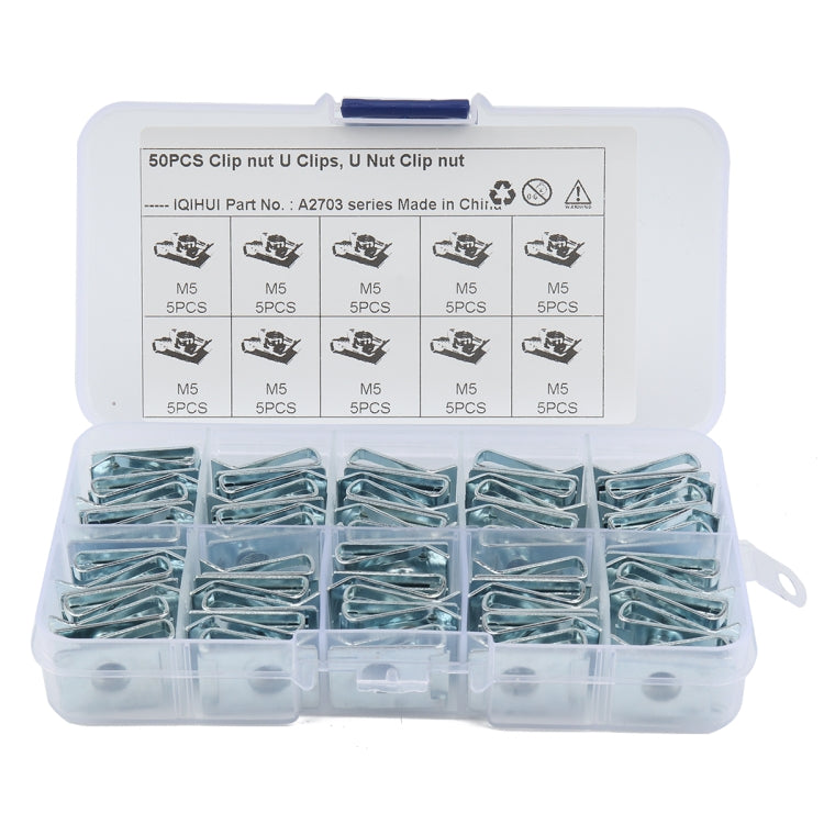 50 PCS B Nut Kit Spire Clips M5 Zinc Speed Fasteners Lug Nuts - Nuts & Bolts by PMC Jewellery | Online Shopping South Africa | PMC Jewellery | Buy Now Pay Later Mobicred