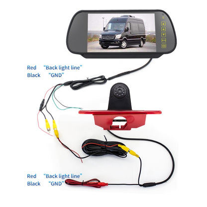 PZ465 Car Waterproof Brake Light View Camera + 7 inch Rearview Monitor for Citroen / Peugeot / Toyota - Rear View Cameras by PMC Jewellery | Online Shopping South Africa | PMC Jewellery | Buy Now Pay Later Mobicred