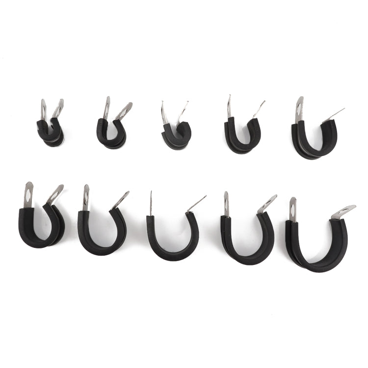 10 PCS Car Rubber Cushion Pipe Clamps Stainless Steel Clamps, Size: 11/8 inch (35mm) - Booster Cable & Clip by PMC Jewellery | Online Shopping South Africa | PMC Jewellery | Buy Now Pay Later Mobicred