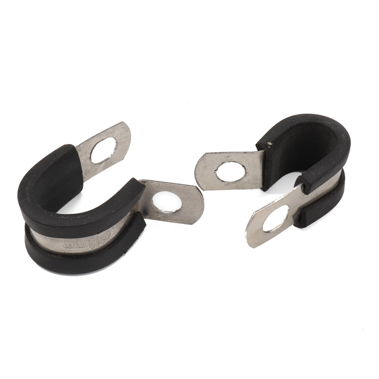 10 PCS Car Rubber Cushion Pipe Clamps Stainless Steel Clamps, Size: 3/16 inch (5mm) - Booster Cable & Clip by PMC Jewellery | Online Shopping South Africa | PMC Jewellery | Buy Now Pay Later Mobicred